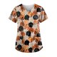 thumbnail image 1 of Puntoco moda mujer casual cuello pico blusa estampada manga corta camiseta verano Halloween bolsillos tops Puntoco Puntoco-2897, 1 of 5