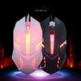 thumbnail image 2 of lanema Wired Gaming Mouse Backlit Ergonomic Mouse with 7 Backlight Modes up to 1000 DPI for Windows PC Gamers (Black/White), 2 of 13