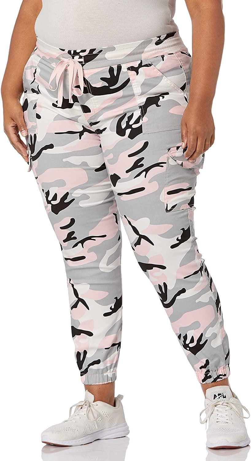 VIP JEANS Cargo Pants for Teen Girls Juniors Sizes Solids, Pink Camo