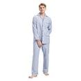 thumbnail image 4 of GLOBAL Men's Pajamas Sets 100% Cotton Flannel Sleepwear Long-Sleeve Top & Bottom Loungewear Gray Lattice XXL, 4 of 7