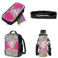 thumbnail image 3 of ZUXONGSY Axolotl Hippie Daisy Flower Print 4Pcs Backpack Sets for Girls Boys Kids Large Capacity Bookbag Primary School Bag with Lunch Bag Pencil Case and Water Bottle Holder, 3 of 6