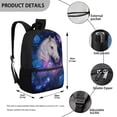 thumbnail image 5 of Pzuqiu Galaxy Rose Horse School Backpack for Teens Girls Stellar Galaxy Kids Travel Backpack Large Capacity Schoolbag 17 Inch Laptop Bag Book Bag Hiking Camping Shoulder Back Pack, 5 of 6
