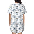 thumbnail image 3 of Naloa Music Shark Women's Short-Sleeved Pajama Set, Loungewear, Summer pajamas, Breathable Cozy - Medium, 3 of 9