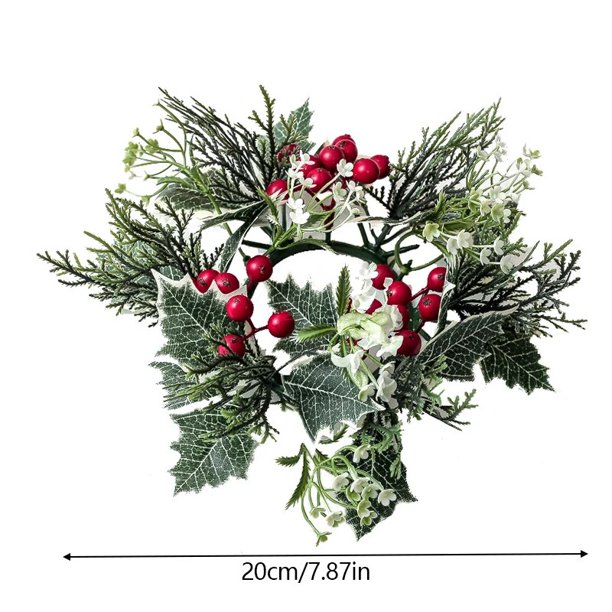 Guirnalda de velas de hojas de acebo artificiales, guirnalda de hojas falsas para portavelas, decoración de mesa de fiesta de boda, Navidad, hogar
