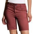 thumbnail image 2 of Sakmal High Waisted Khaki Shorts for Women Knee Length Straight Leg Chino Work Solid Red Casual Womens Shorts with Pockets, 2 of 9