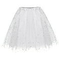thumbnail image 1 of pxiakgy skirts for women womens paillette elastic 3 layered short skirt adult tutu dancing skirt white + one size, 1 of 5