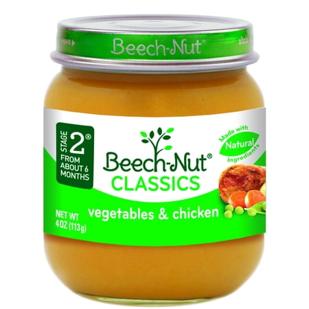 Beech-Nut Classics Stage 2 Vegetables & Chicken Baby Food, 4 oz, (Pack of 10)