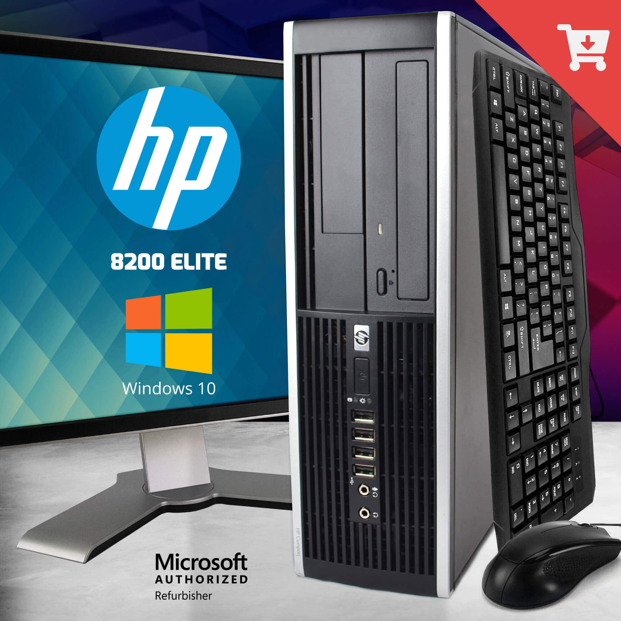 HP Elite 8200 Refurbished Desktop Computer Intel Quad-Core i5 (3.2GHz