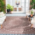 thumbnail image 3 of SAFAVIEH Courtyard Josiah Floral Medallion Indoor/Outdoor Area Rug, 6'7" x 6'7" Square, Light Beige/Terracotta, 3 of 15