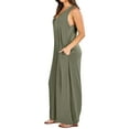 thumbnail image 4 of SLADYGLO Women Deep V Neck Sleeveless Side Pockets Wide Leg Jumpsuits, 4 of 7