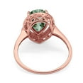 thumbnail image 3 of Natural Green Amethyst Prasiolite Rose Tone Silver Size-7 Art Deco Pear Teardrop Vintage Style Cocktail Ring Halo CZ Wedding Engagement Ring 925 Sterling Silver Gift For Her, 3 of 6