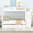 thumbnail image 3 of Bellemave Twin Over Full Bunk Beds with Stairs, Wood Bunk Bed Frame with Storage Drawers and Open Shelves, for Kids, Teens, Adults, White, 3 of 16