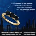 thumbnail image 2 of Gem Stone King 10K Yellow Gold Black Onyx Engagement Ring for Women | 1.43 Cttw | Round 5MM | Gemstone December Birthstone | Size 7, 2 of 6