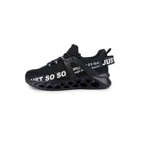 

Rockomi Womens Sneakers Sport Running Shoe Lace Up Athletic Shoes Mens Lightweight Wear-resistant Trainers Shock Absorption Fitness Workout Fashion Sneaker Black 9