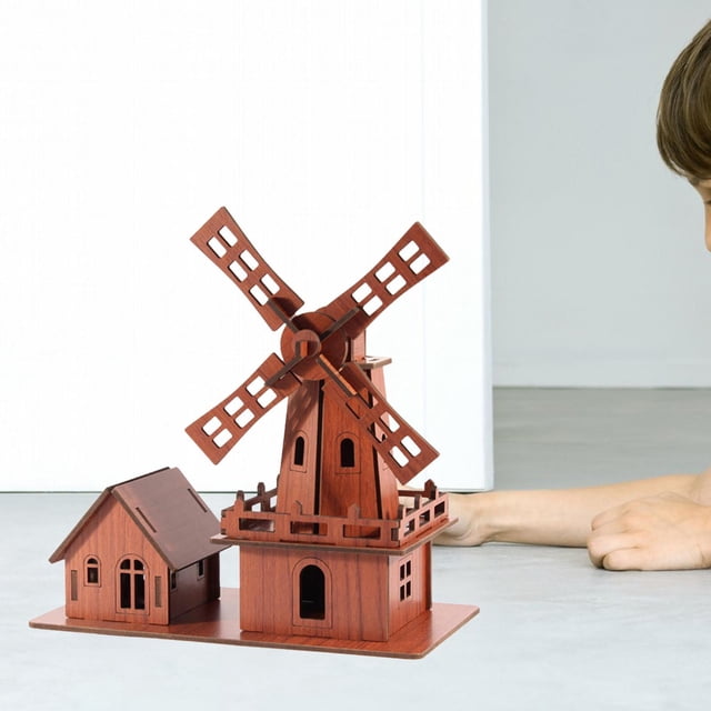 Rompecabezas 3D, casa de madera, de madera, edificios, , Kits DIY, juguete de construcción para niños, rompecabezas, ornamento, regalo de Molino Hugo construcción de rompecabezas