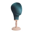 thumbnail image 1 of Cabeza de maniquí, soporte de exhibición de postizos, mesa portátil, base de madera multiusos para salón, barbería, formación de peluqueros, hogar. verde oscuro, 1 of 9