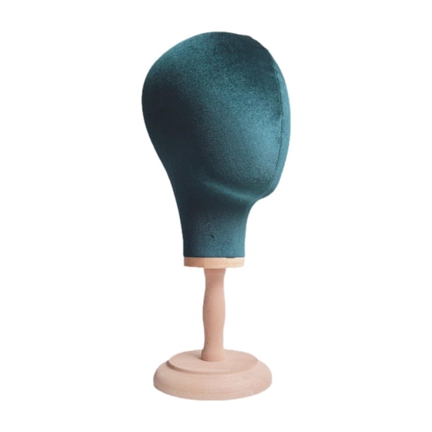 Cabeza de maniquí con soporte para exhibición de pelucas, circunferencia de la cabeza: 54 cm (16,34 pulgadas), uso versátil para peluquería doméstica, verde oscuro