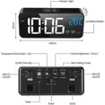thumbnail image 2 of Digital Alarm Clock, Digital Alarm Clock Morning Alarm Clock LED Mirror Large Screen with Adjustable Temperature, Brightness and Sound, Sound Activat, 2 of 5