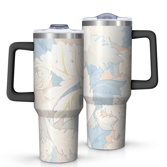 Modern 40oz Tumbler– Stainless Steel Insulated Tumbler with Handle and Straw, Large Capacity Travel Cup for Hot & Cold Drinks