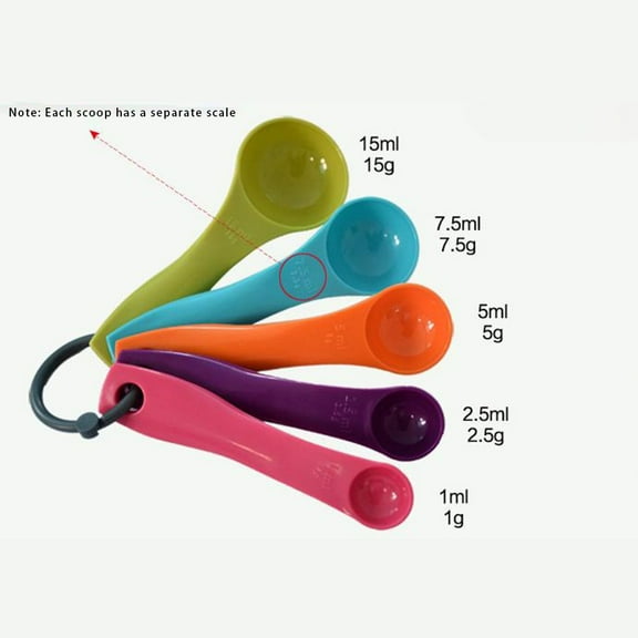 5-Piece Measuring Spoons Baking Tools With Graduated Spice Spoons YIWEI