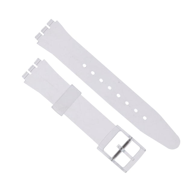 Correa de reloj clásica de caucho de silicona impermeable y lavable de 17 mm para smartwatch Transparente