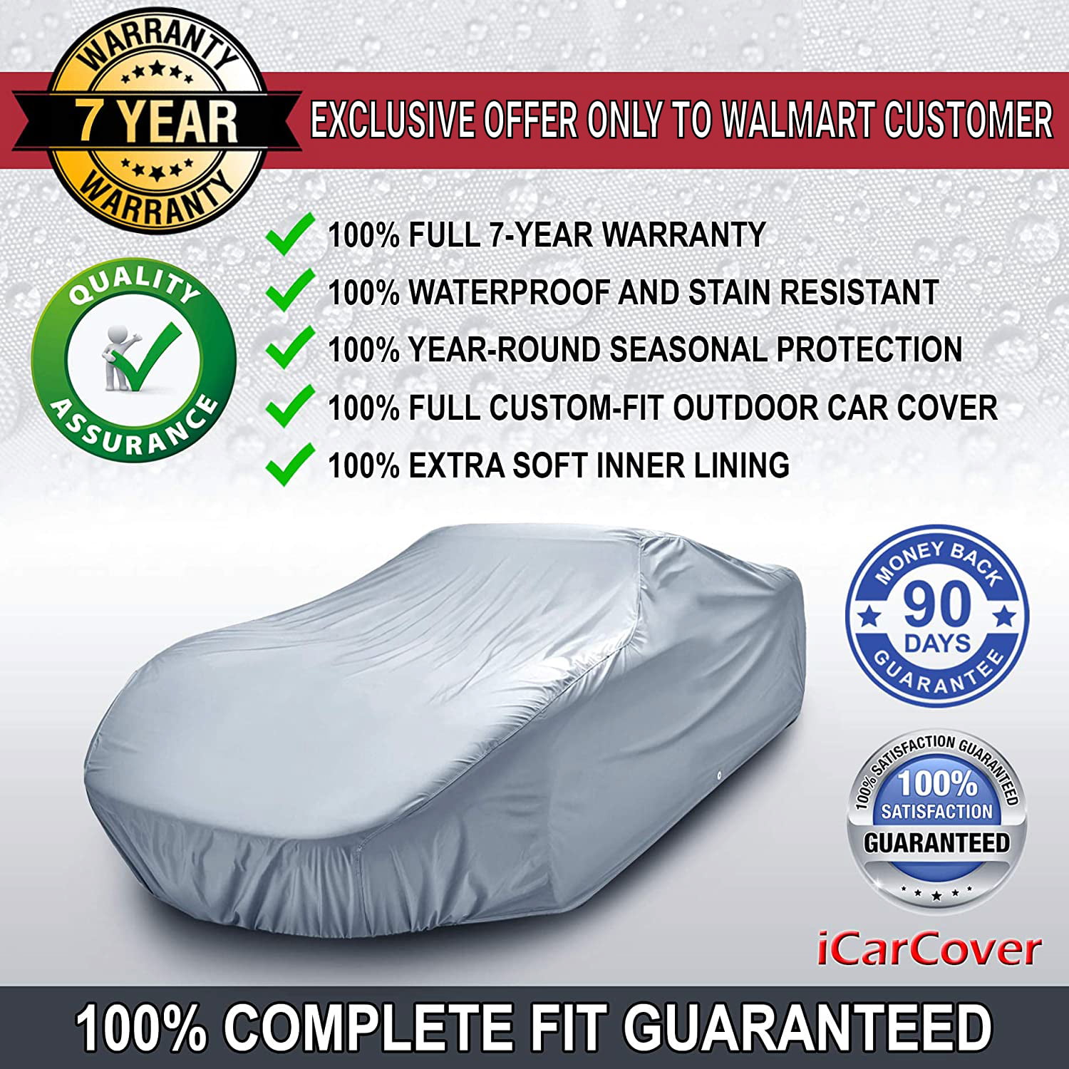 3 Layer All Weather Car Cover fits Ferrari 412 GT 1985-1989 