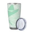 thumbnail image 2 of 20oz Car Cup Three-Piece Set Of Single Silver Edge No Smell Easy To Carry Heat Preservation For Daily Car Sports Travel Lightseagreen Geometric Lines_4, 2 of 8