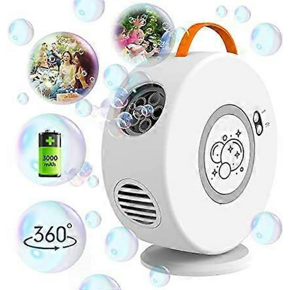 Bubble Machine, Automatic Rechargeable Bubble Blower Toy, 90/360 Rotatable, Bubble Blower for Kids 3 4 5 6 Years Old, Garden Games, Gift Idea for Boy