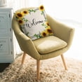 thumbnail image 2 of Throw Pillow Covers 16x16 Inch, Yellow Sunflowers Decorative Pillow Cases for Couch Sofa Bed, Retro Farmhouse Summer Floral Leaves Cotton Linen Square Home Decor Pillowcases with Hidden Zipper, 2 of 7