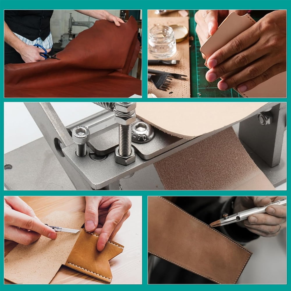 Manual Leather Splitter, Leather Skiving Machine, Leather Paring Skiver, Leather Peel Working Tools with Blades, Leather Peeling Machine for Leather Craft Working Tool