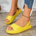 thumbnail image 6 of SZJXBUY Cute Sandals for Women 2026 Breathable Summer Open Toe Dressy Casual Flat Sandals Comfortable Beach Vacation Ankle Strap Outdoor Walking Shoes Yellow,39, 6 of 8