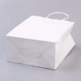 thumbnail image 3 of 10 bolsas de papel kraft de color liso, bolsas de regalo, bolsas pequeñas de compras con asas de cordel de papel para bodas, cumpleaños y fiestas (blancas)., 3 of 4