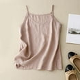 thumbnail image 3 of Lovskoo Womens Cotton Linen Tank Tops Summer Casual Sleeveless V Neck Camisole Loose Spaghetti Strap Cami Shirts Pink, 3 of 9
