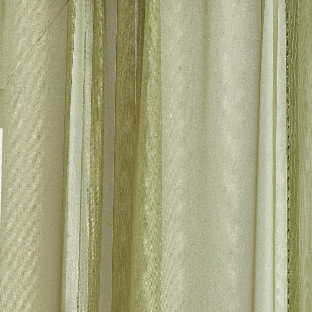 Warm Home Designs 55" W x 144" L Sage Green Bed Canopy Curtains for Twin Bed. BC Sage 144