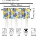 thumbnail image 5 of Blue Yellow Floral Valance Curtain Boho Dahlia Chrisanthemum Flowers Pattern Rod Pocket Valance Window Treatments Short Curtains for Kitchen Bathroom Farmhouse 54x18inch, 5 of 6