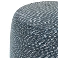 thumbnail image 4 of Bayley Pouf Rond Tressé de Style Transitionnel en Bleu Égée et Coton Naturel, 4 of 7
