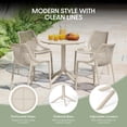 thumbnail image 5 of WestinTrends Playa 5-Piece Modern Round Patio Dining Table Set with Stackable Patio Dining Chairs, Sand, 5 of 16