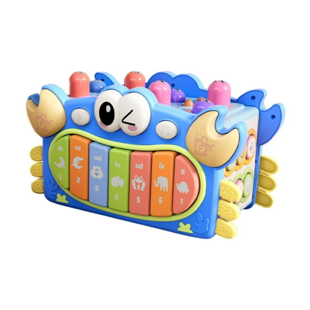 Caja de actividades para niños pequeños perfke juguete Montessori de madera azul 25,7 cm x 14,5 cm x 15,5 cm
