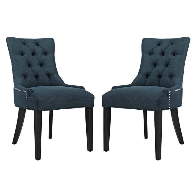 Modway Regent Dining Side Chair Fabric Set of 2 in Azure