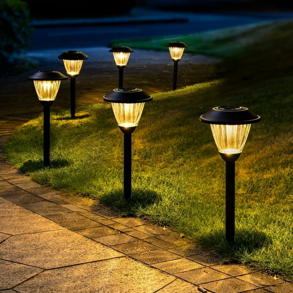 Gigalumi Solar Pathway Lights Outdoor Bronze Garden Warm White Pathway Led Lights for Landscape, Pathway(6 Pack)
