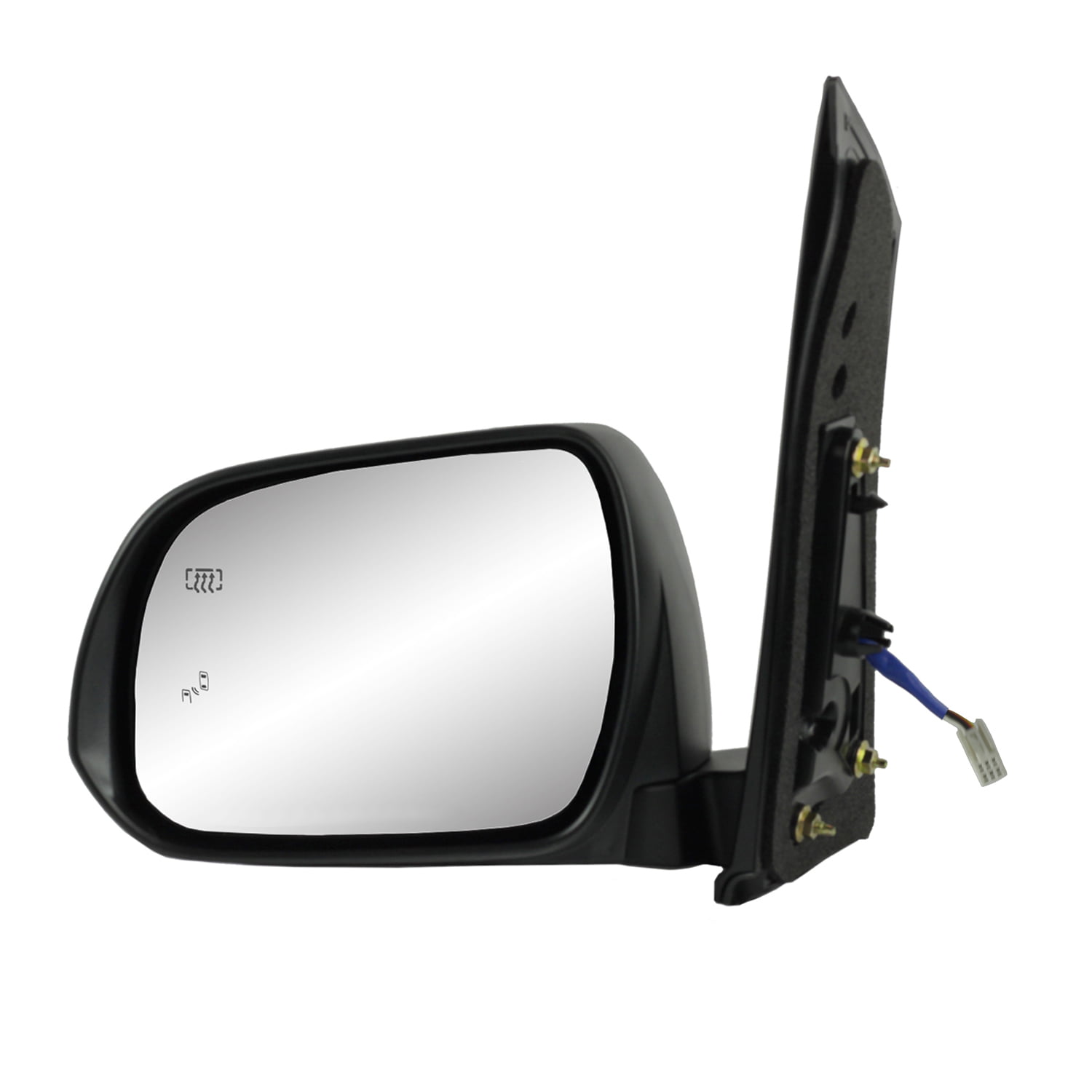 70206T Heated Power Foldaway Textured Black w/PTM Cover w/o Memory w/Blind spot Detection System Fit System Driver Side Mirror for Toyota Sienna 