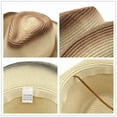 thumbnail image 5 of Wdgfv Straw Cowboy Cowgirl Hat Wide Brim Woven Western Cap UPF 50+ Beach Sun Hat Shapeable Packable Fedora Cap for Men Women Coffee One Size, 5 of 5