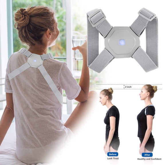 Konghyp Intelligent Posture Corrector With Vibration Reminder For Back, Neck, And Shoulder Pain Relief - Long-Lasting Battery