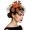 Orange, variant on HNMKIU Heardband Elegant Wedding Headdress Bride Hair Party Fascinator Netting Headband Comfortable Fit Casual Everyday Wear Accessory Red,One Size