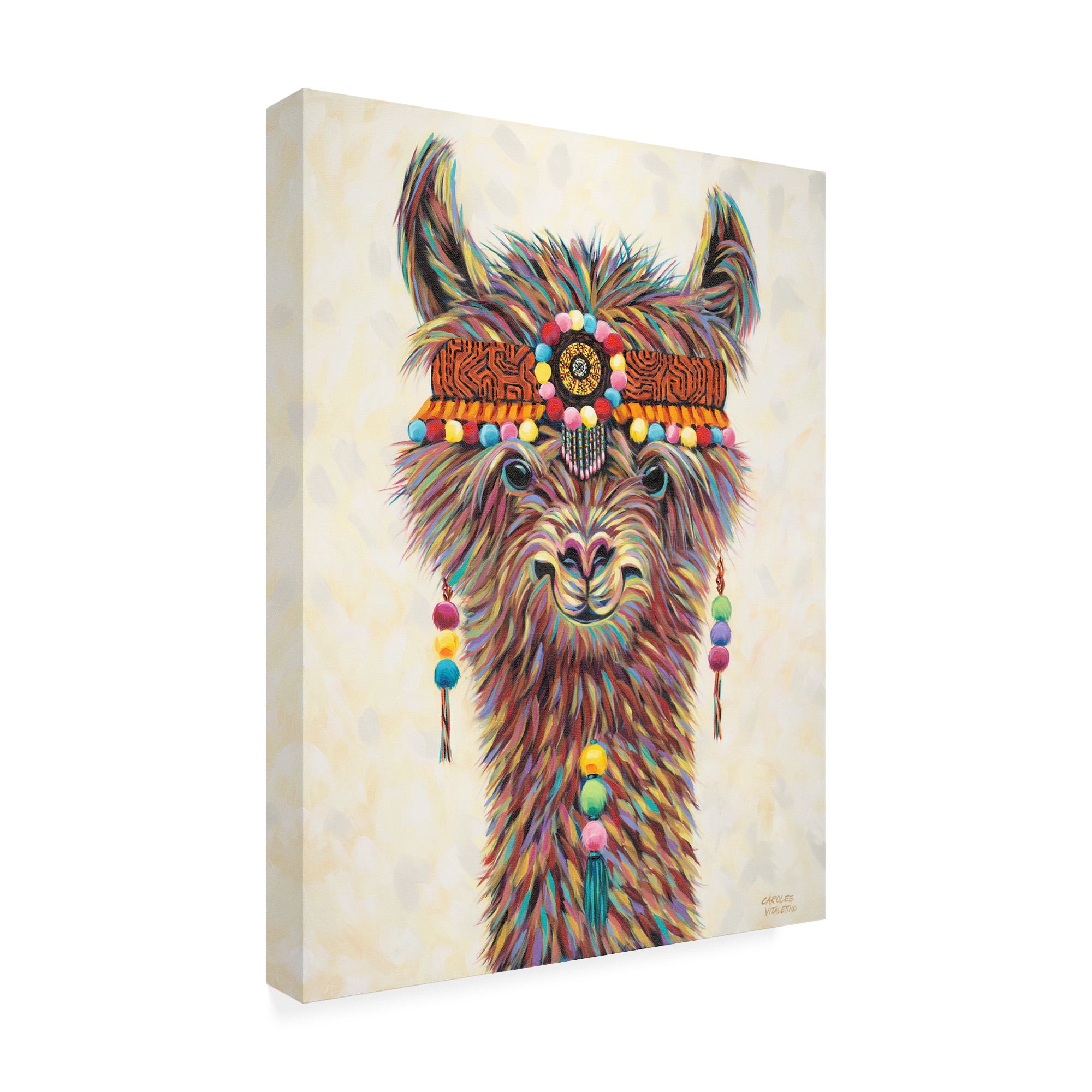 Trademark Fine Art 'Hippie Llama II' Canvas Art by Carolee Vitaletti