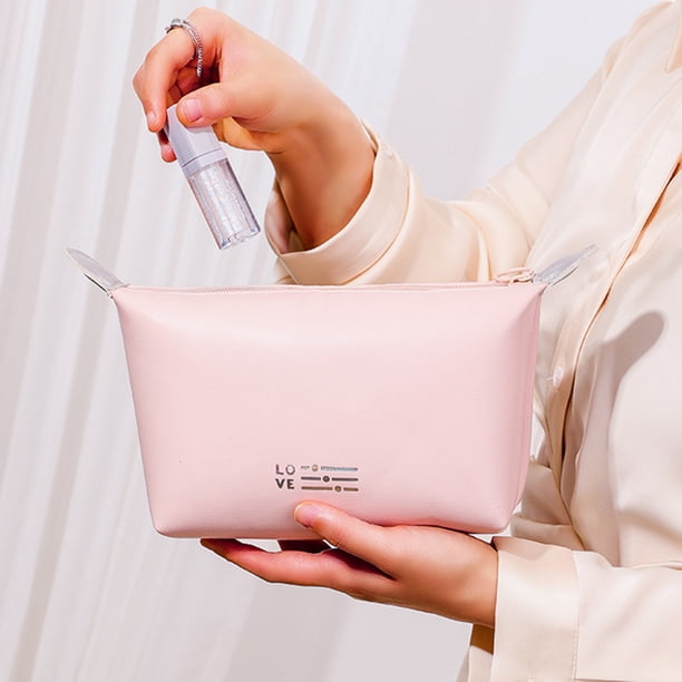 Bolsa de cosméticos de PU bolsa de almacenamiento de maquillaje multiusos resistente al agua para suministros de viaje