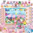 thumbnail image 2 of Lindo plato de cubiertos para fiesta de cumpleaños de la familia Peppa Pig, pancarta desechable, adorno de Peppa, bandera colgante, globos, decoración de pastelería, 2 of 5