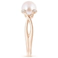 thumbnail image 3 of ANGARA Japanese Akoya Cultured Pearl Crossover Shank Engagement Ring in 14K Rose Gold for Women | June Birthstone, Birthday, Anniversary, Jewelry Gift for Women | Pearl Ring, 3 of 9
