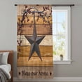 thumbnail image 4 of Texas Star Vintage Sheer Curtains 72 Inches Long, Berry Yellow Brown Wooden Light Filering Curtains, Breathable Simi Curtain Privacy Drapes for Living Room Bedroom Lightweight Window Treatment, 4 of 9