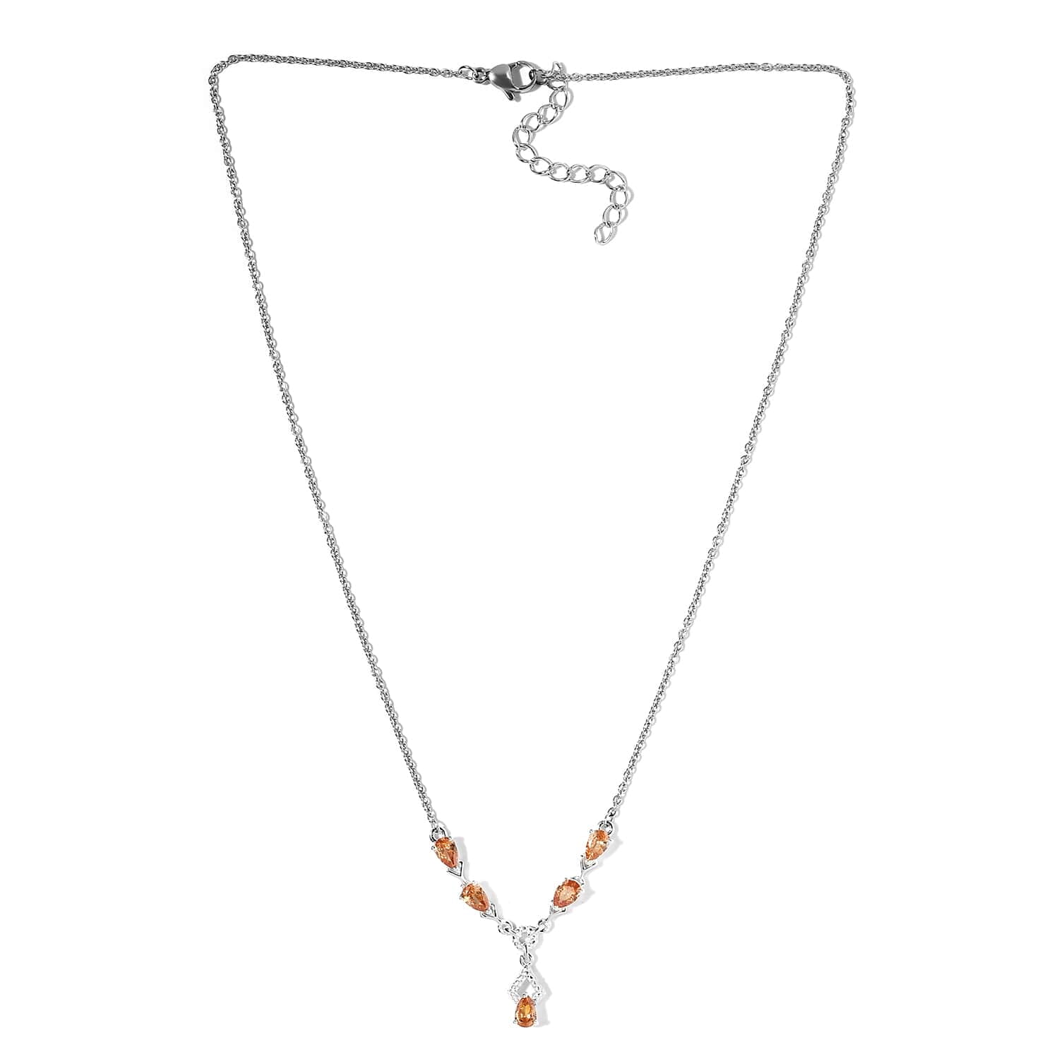 Champagne Cubic Zirconia CZ Pear 925 Sterling Silver